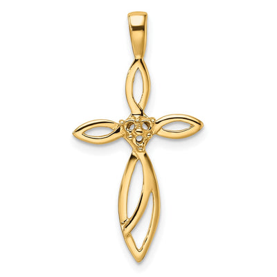 14K gold cross pendant