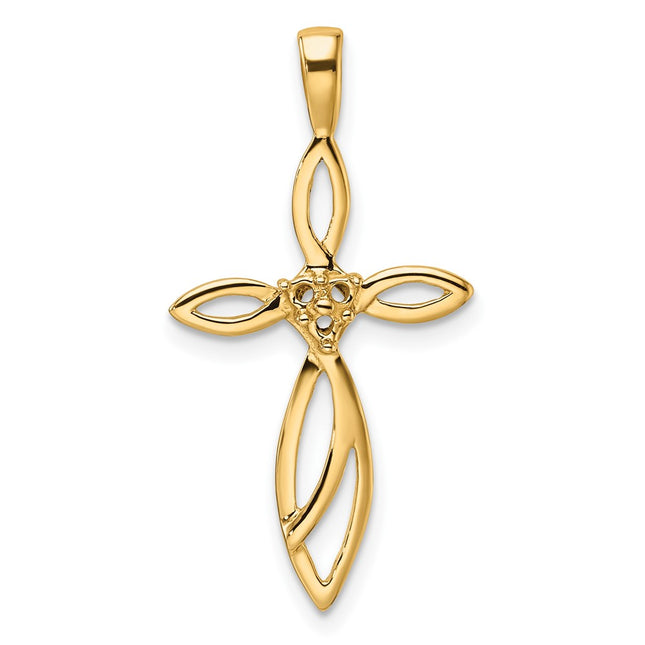 14k Cross Pendant Mounting, 30.5 x 15.5mm