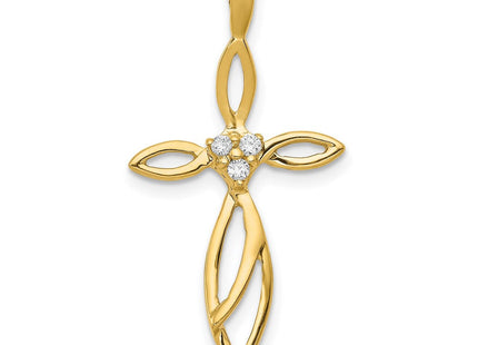 14k AA Diamond Cross Pendant (Style PM5014-005-YA)