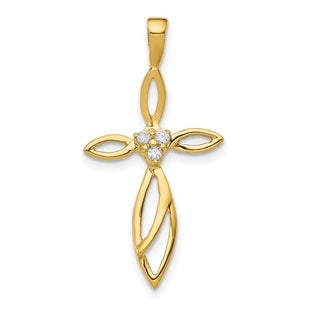 14k AA Diamond Cross Pendant (Style PM5014-005-YA)