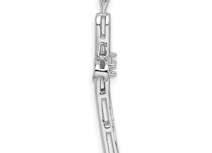 14K white gold cross pendant, alternate view