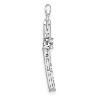 14K White Gold Cross Pendant Mounting, 30.5 x 15mm