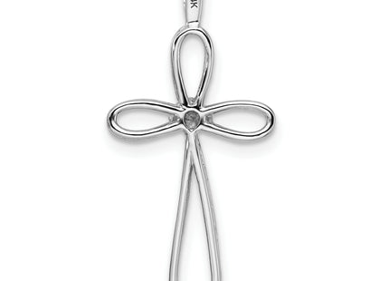14k White Gold Cross Pendant Mounting, 30.5 x 15mm