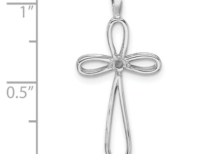 14k White Gold Cross Pendant Mounting, 30.5 x 15mm