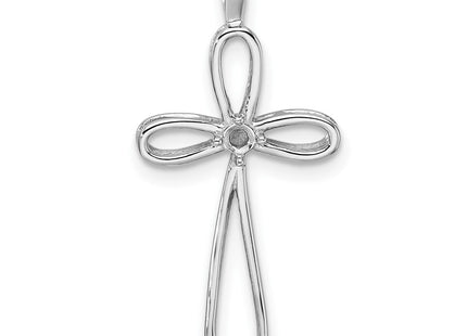 14K white gold cross pendant