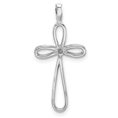 14K white gold cross pendant