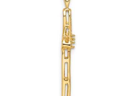 14K gold cross pendant, alternate view
