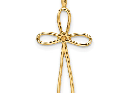 14K gold cross pendant, another view