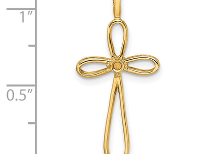 14K gold cross pendant, further view