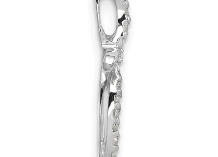14K white gold diamond cross pendant, alternate view