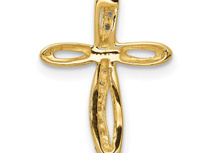 14K 1/15 carat AA Diamond Infinity Cross Chain Slide, view 2