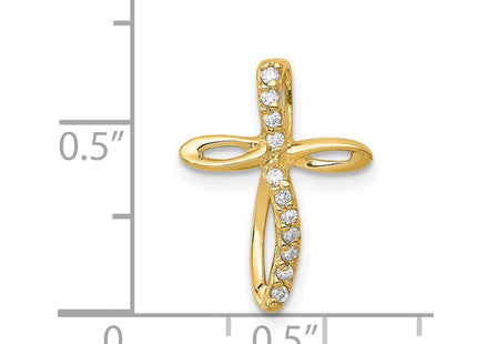14K 1/15 carat AA Diamond Infinity Cross Chain Slide, view 4