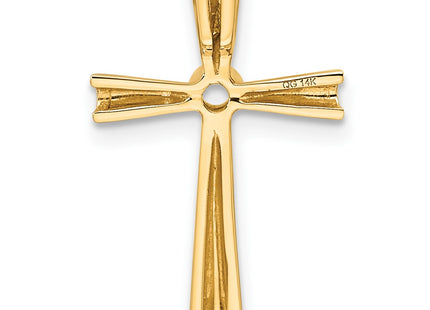 14K gold cross pendant, another view