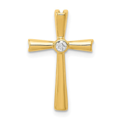 14K gold diamond cross pendant