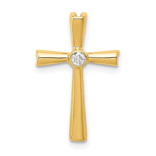 14k AA Diamond Cross Pendant, 20.5 x 13mm