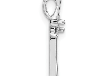 14K white gold cross pendant, alternate view