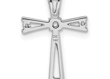 14K white gold cross pendant, another view