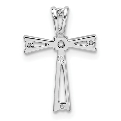 14K White Gold Cross Pendant Mounting, 18 x 12mm