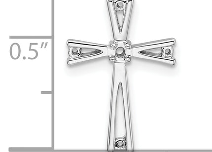 14k White Gold Cross Pendant Mounting, 18 x 12mm