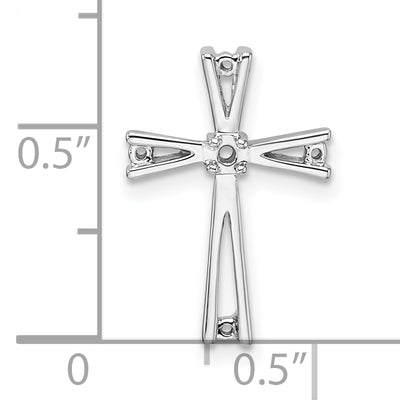 14K White Gold Cross Pendant Mounting, 18 x 12mm
