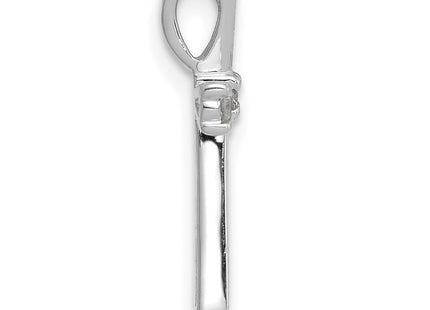 14K white gold diamond cross pendant, alternate view