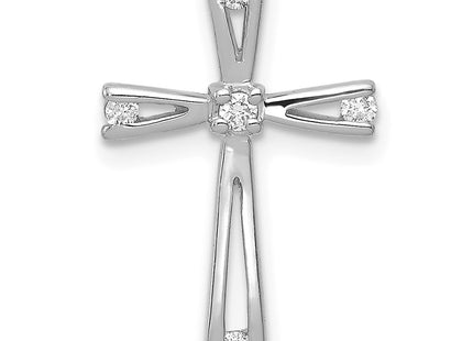 14K white gold diamond cross pendant