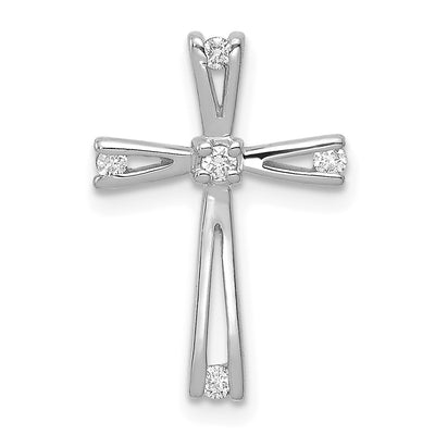 14K white gold diamond cross pendant