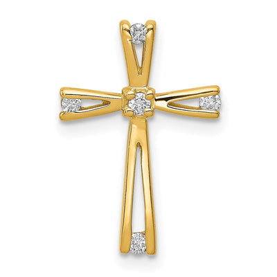 14K gold diamond cross pendant