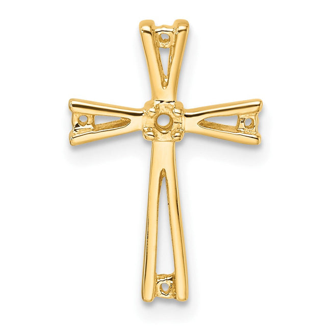 14k Cross Pendant Mounting, 18 x 12mm