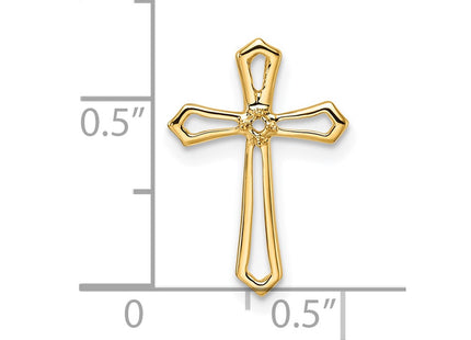 14K gold cross pendant, further view