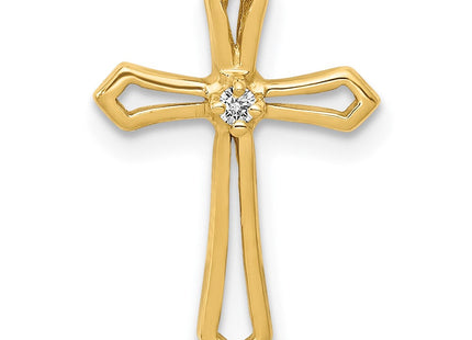 14K AA Diamond Open Cross Chain Slide