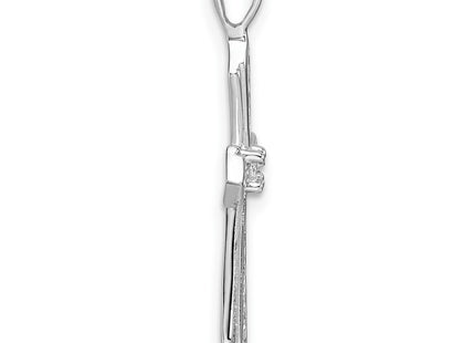 14K white gold cross pendant, alternate view
