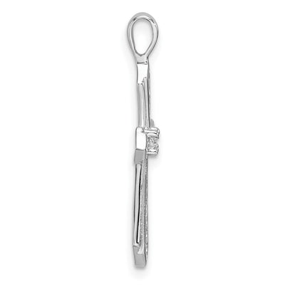 14K White Gold Cross Pendant Mounting, 28 x 14mm