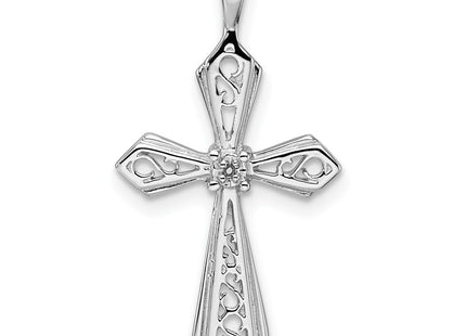 14K white gold cross pendant