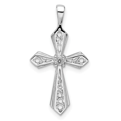 14K white gold cross pendant