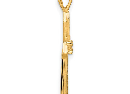 14K gold cross pendant, alternate view