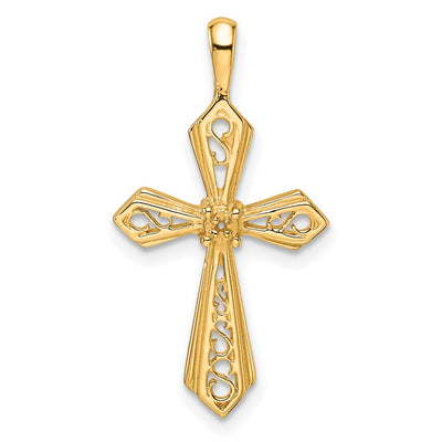 14K gold cross pendant