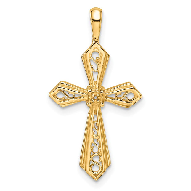 14k Passion Cross Pendant Mounting, 28 x 14mm