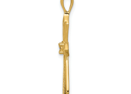 14k AA Diamond Passion Cross Pendant