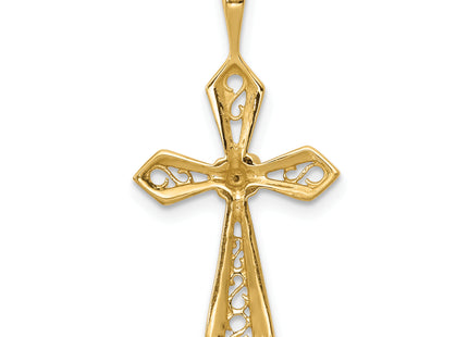 14k AA Diamond Passion Cross Pendant
