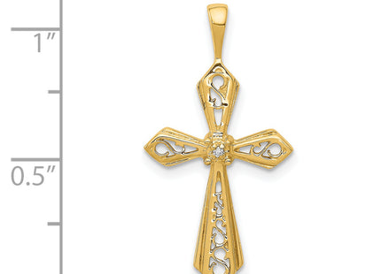 14k AA Diamond Passion Cross Pendant