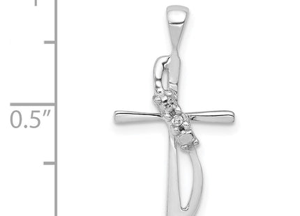 14k White Gold .. Diamond Cross Pendant (Style PM5023-001-WA)