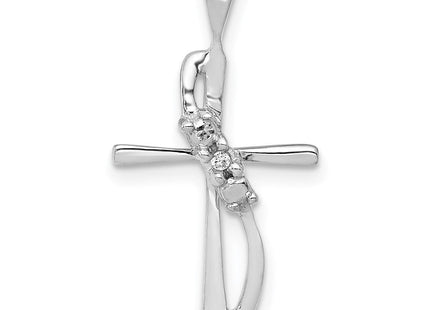 14k White Gold .. Diamond Cross Pendant (Style PM5023-001-WA)