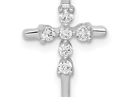 14k White Gold 1/. Diamond Cross Chain Slide (Style PM5024-016-WA)