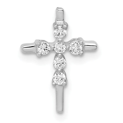 14K white gold diamond cross chain