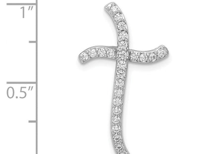 14k White Gold 1/. Diamond Cross Chain Slide (Style PM5029-025-WA)