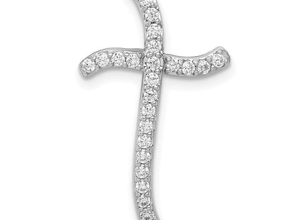 14k White Gold 1/. Diamond Cross Chain Slide (Style PM5029-025-WA)