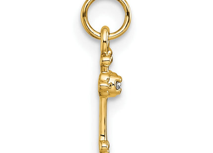 14k Small Diamond Budded Cross Pendant (Style PM5030-001-YA)