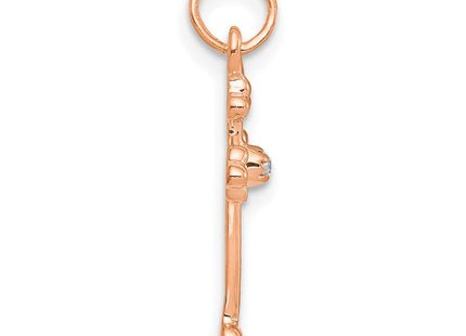 14K gold diamond cross pendant, alternate view