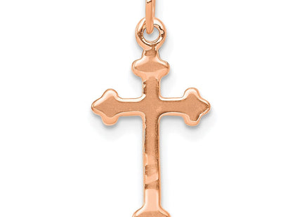 14K gold diamond cross pendant, further view